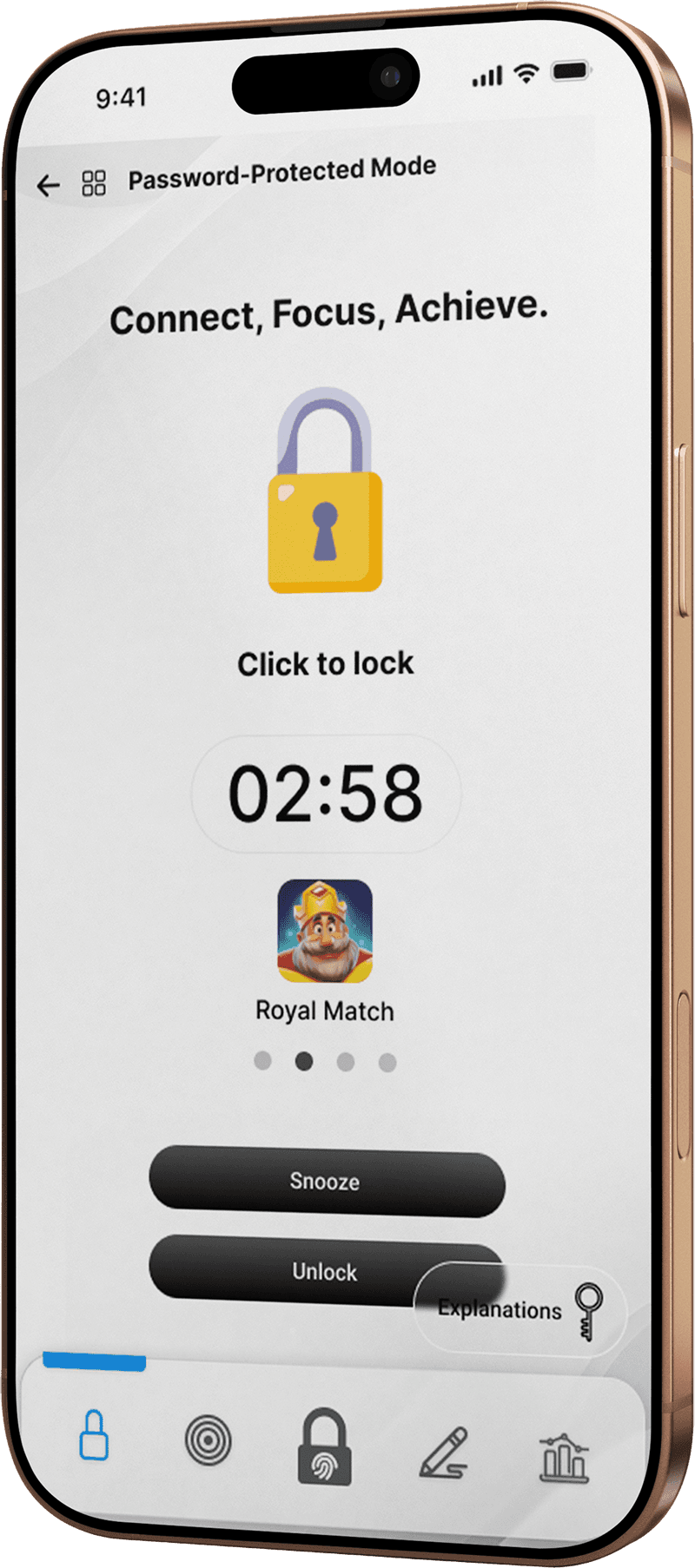 Lock&Key app interface and features
